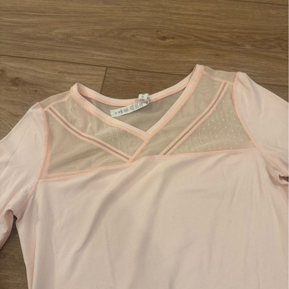 Lululemon Athletica Soft Pink Mesh Detail Long Sleeve Top - Picture 4 of 7